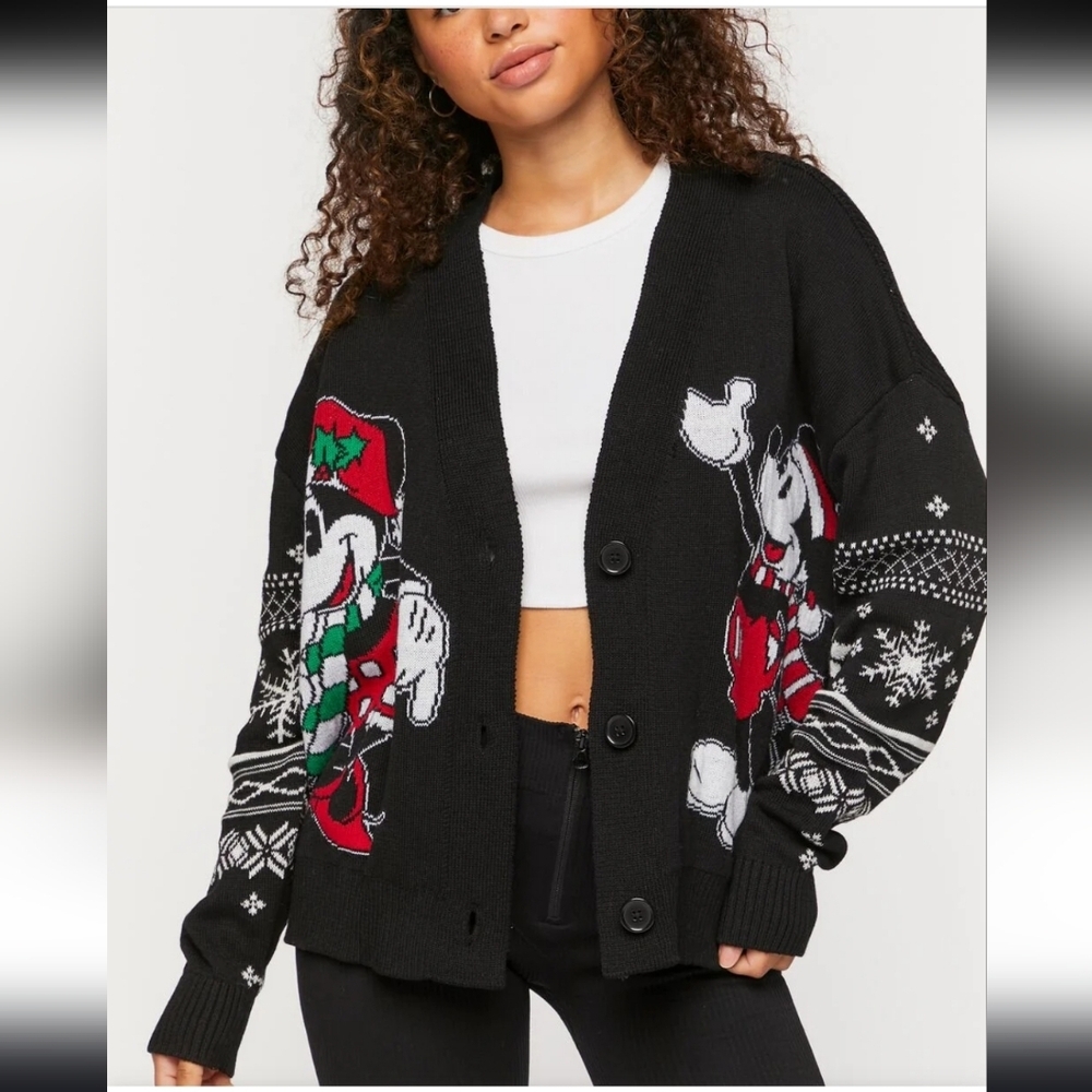 Disney X Forever 21 Mickey And Minnie Mouse Holiday Sweater NWT
